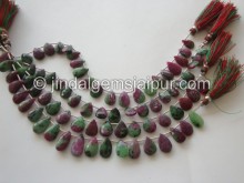 Ruby Zoisite Faceted Pear Shape Beads